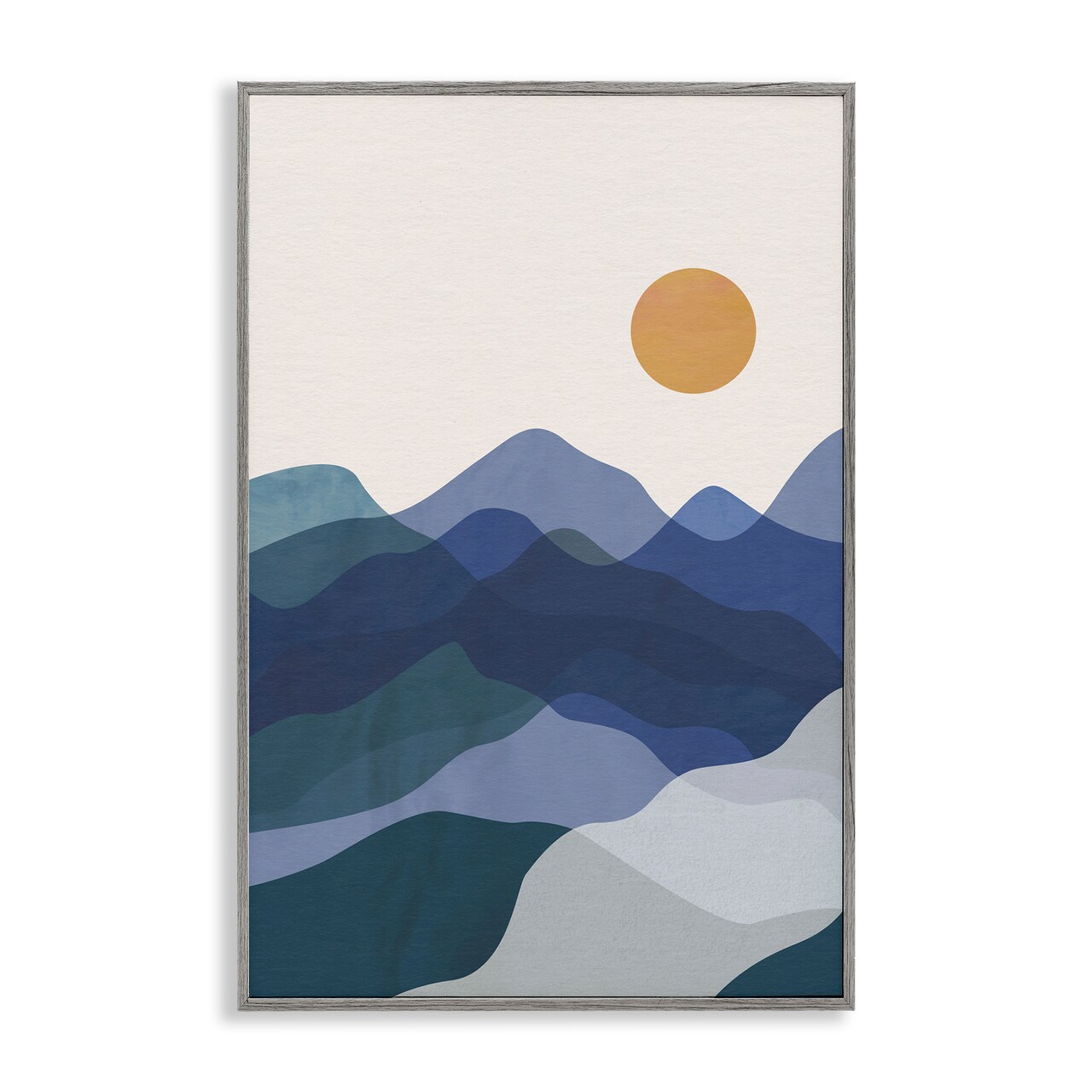 Stupell Industries Blue Layered Mountains Framed Giclee Wall Art Design by JJ Design House LLC
